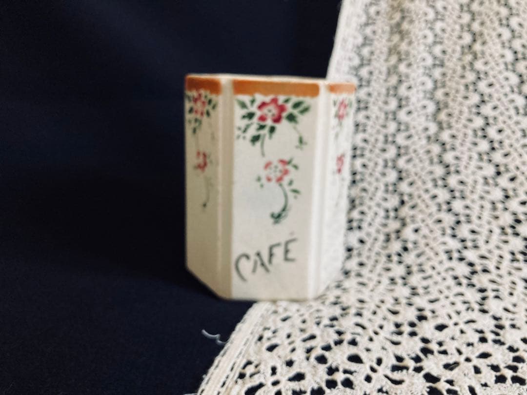 フランスアンティーク ステンシル キャニスター THE お茶用