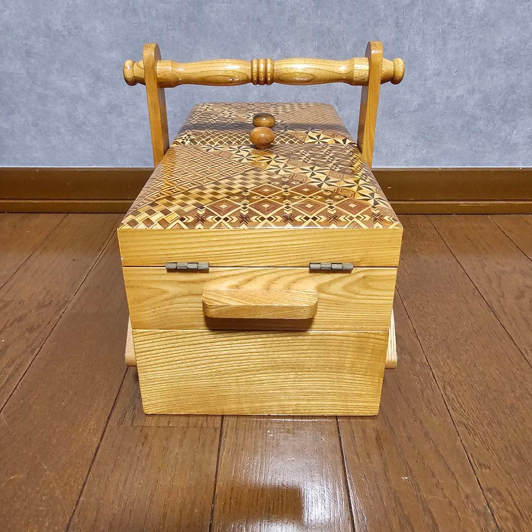 箱根寄木細工 希少 可動式 持ち運び箱