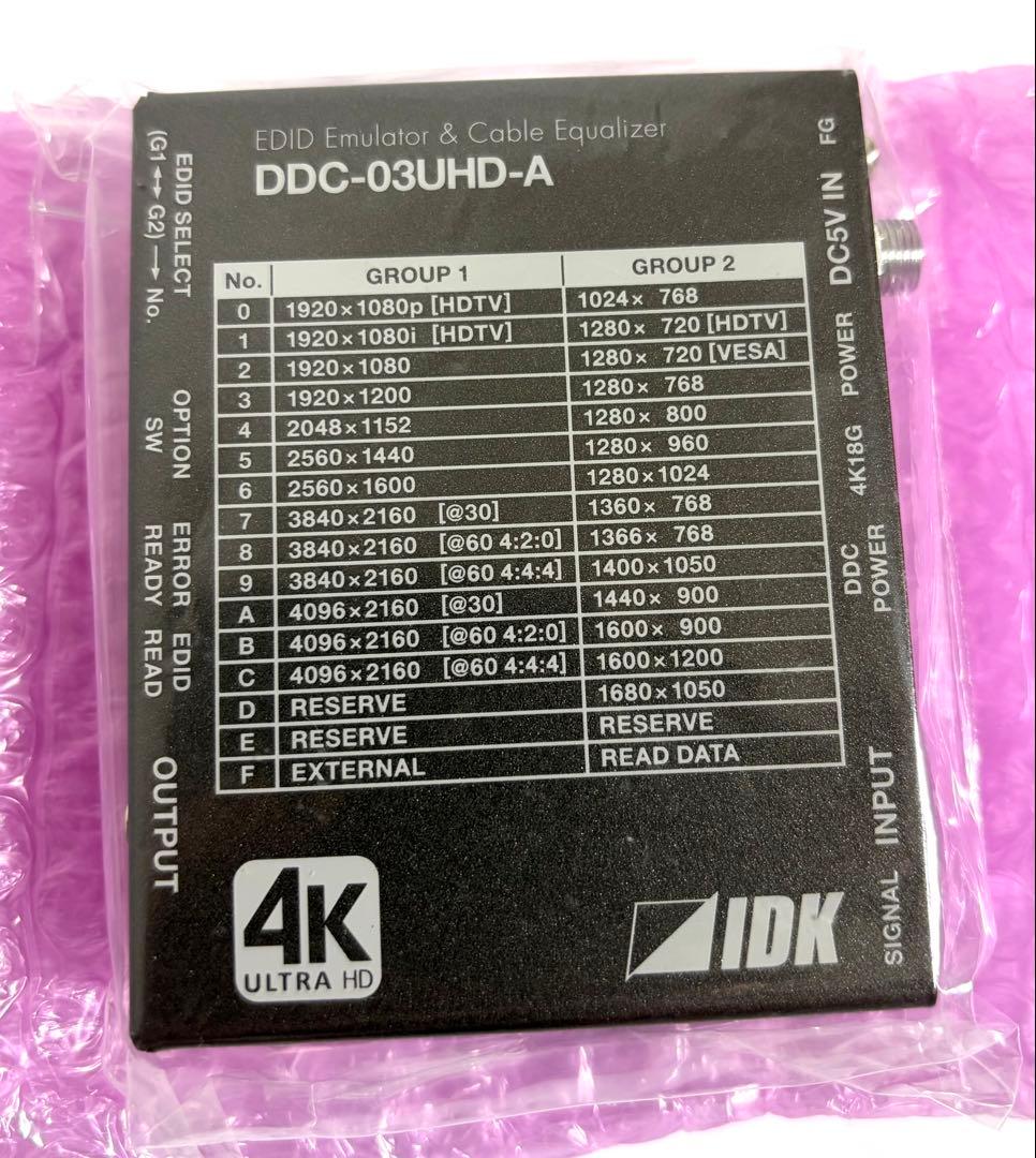IDK DDC-03UHD-A 4K＠60対応 HDMI EDIDエミュレーター