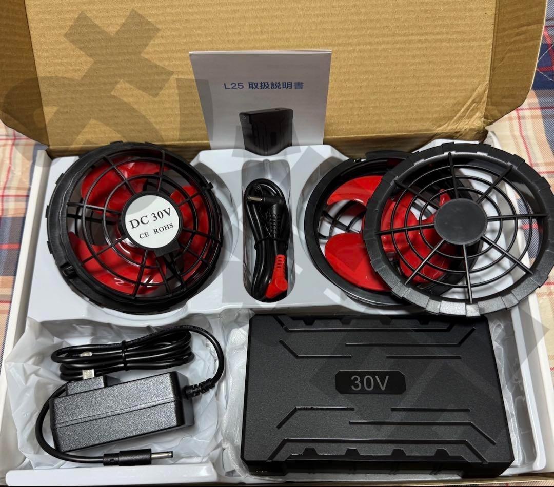 ファンバッテリーセット 30V 40000mAh 空調作業服　扇風機　暑さ対策