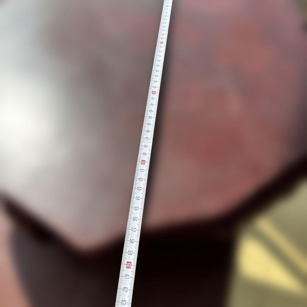 木製座卓 ダークレッド 有機形状