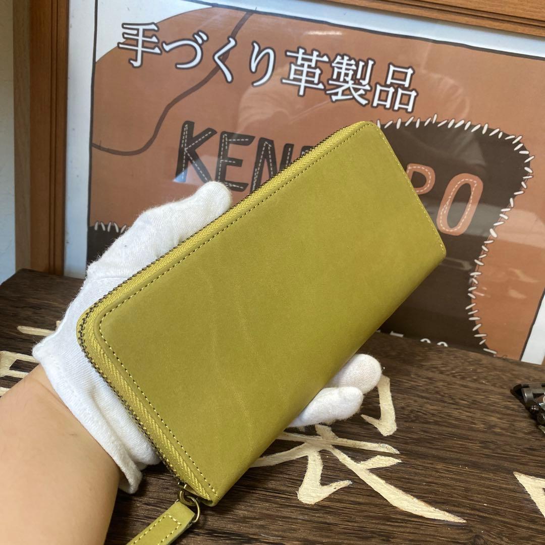本革　イタリアンレザー　ヌバックレザーメンズレディースお洒落　小銭入れL字長財布
