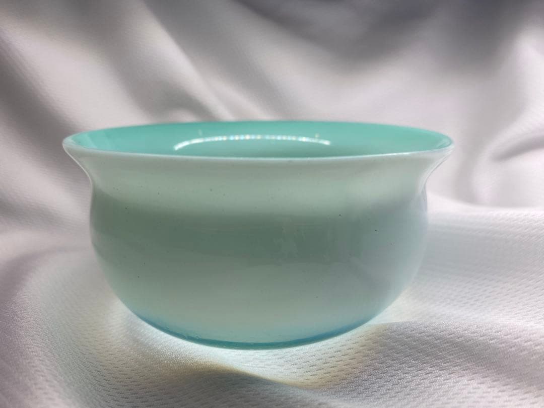 氷コップ みつ豆皿 乳白 青 緑 昭和 レトロ