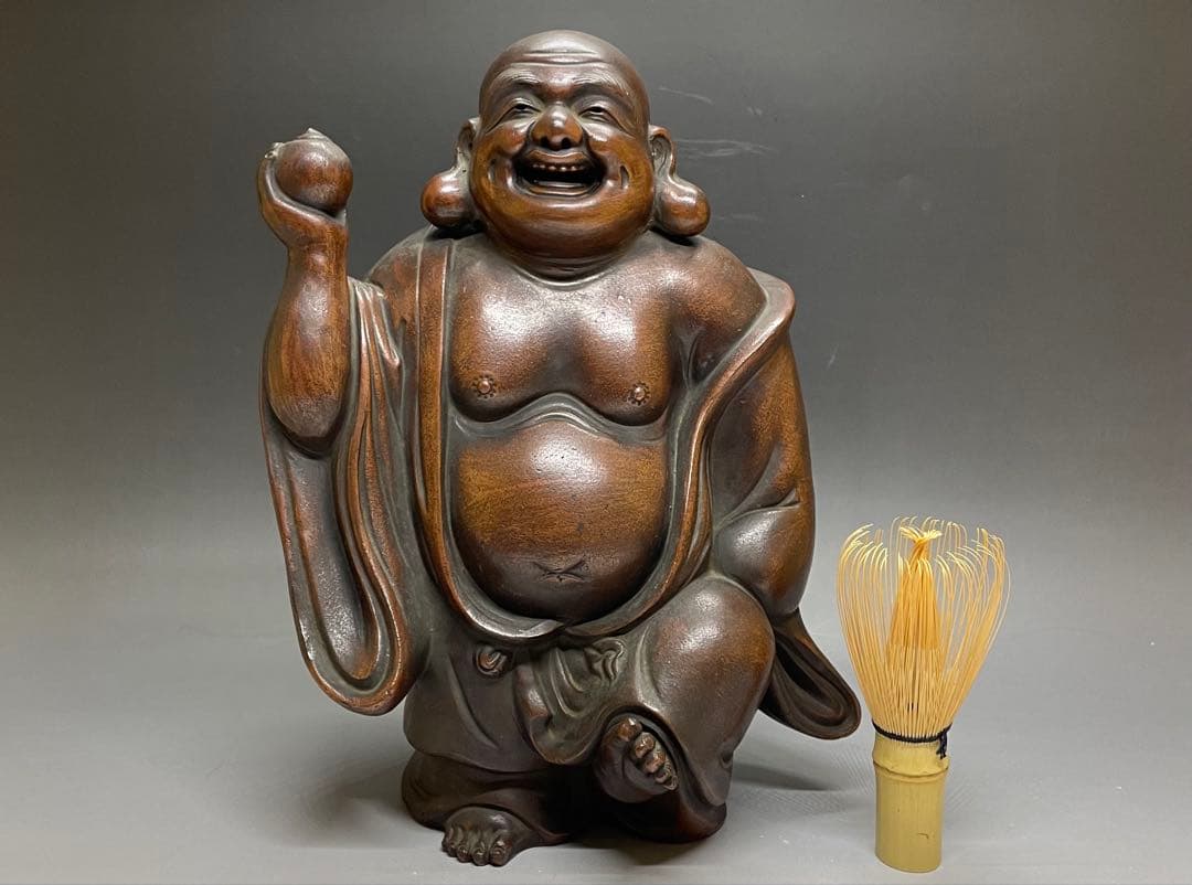 古備前　布袋様　置物　七福神　u9377
