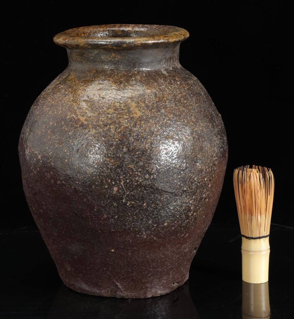 室町時代 古備前 自然釉壷 高さ27㎝ 時代箱付 花器 古陶 壺 古美術 骨董品