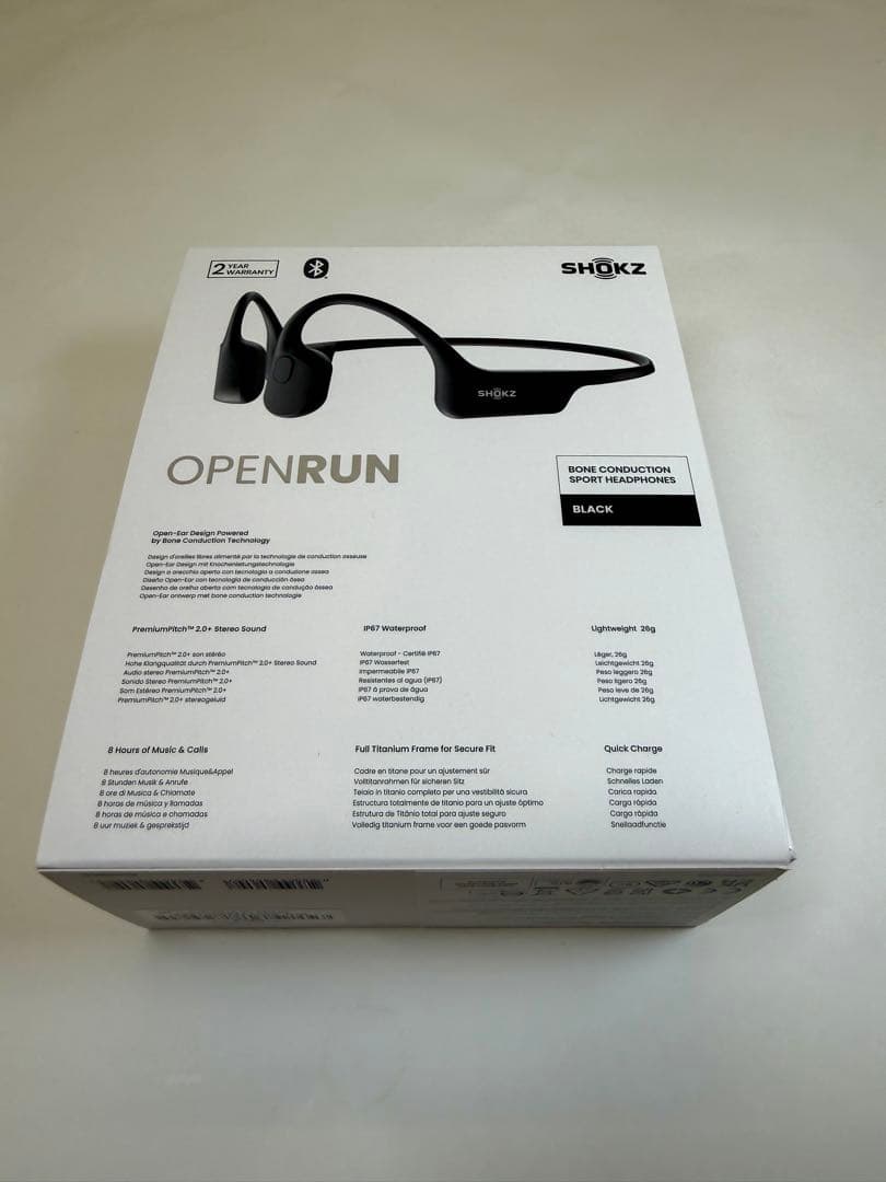 Shokz OpenRun 骨伝導イヤホン マグネット式充電 ブラック