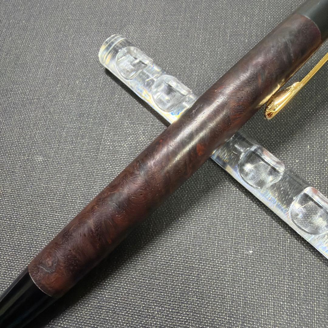 希少 野原工芸 特上花梨瘤杢 シャーペン 0.5mm ゴールド金具 固定式金具