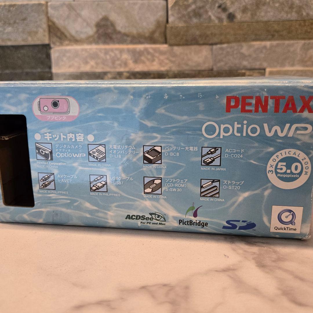 美品　Pentax Optio WP ピンク　付属品完備　デジタルカメラ