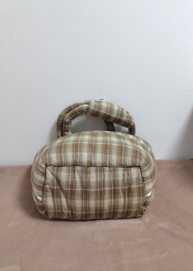APERTY　wide bag tartan brown　S　キャリーバッグ