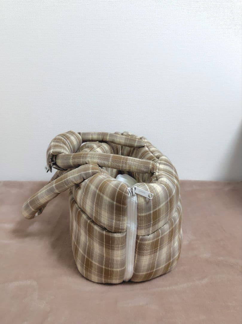 APERTY　wide bag tartan brown　S　キャリーバッグ