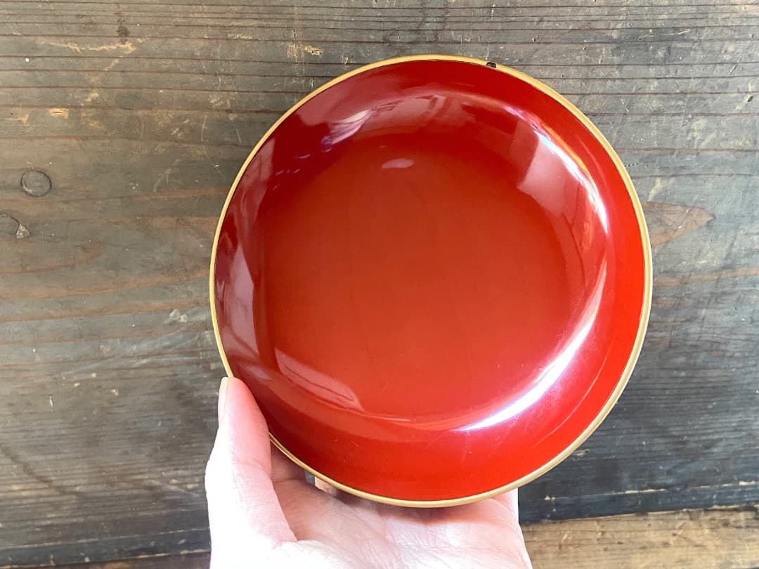 輪島塗 朱漆 貝合わせ 梨地蒔絵 金縁 蓋付椀 2客セット/蒔絵椀 懐石椀 祝椀