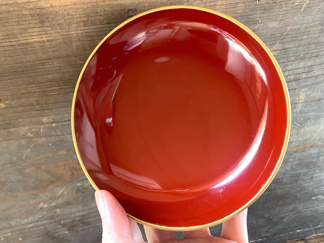 輪島塗 朱漆 貝合わせ 梨地蒔絵 金縁 蓋付椀 2客セット/蒔絵椀 懐石椀 祝椀