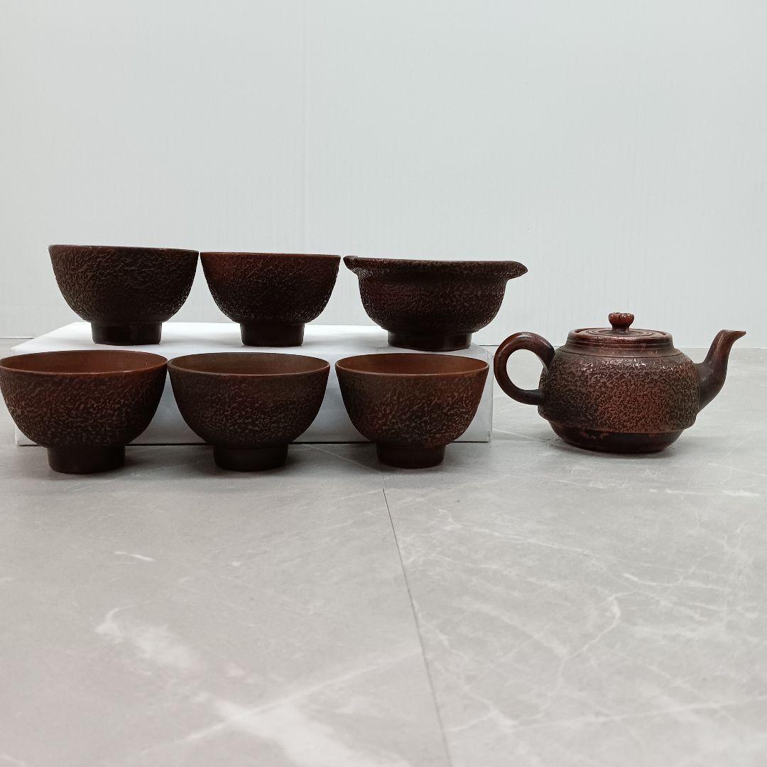 ♢227 備前焼 湯呑 湯冷まし 急須 茶托 陶器 金属工芸 煎茶道具 まとめて
