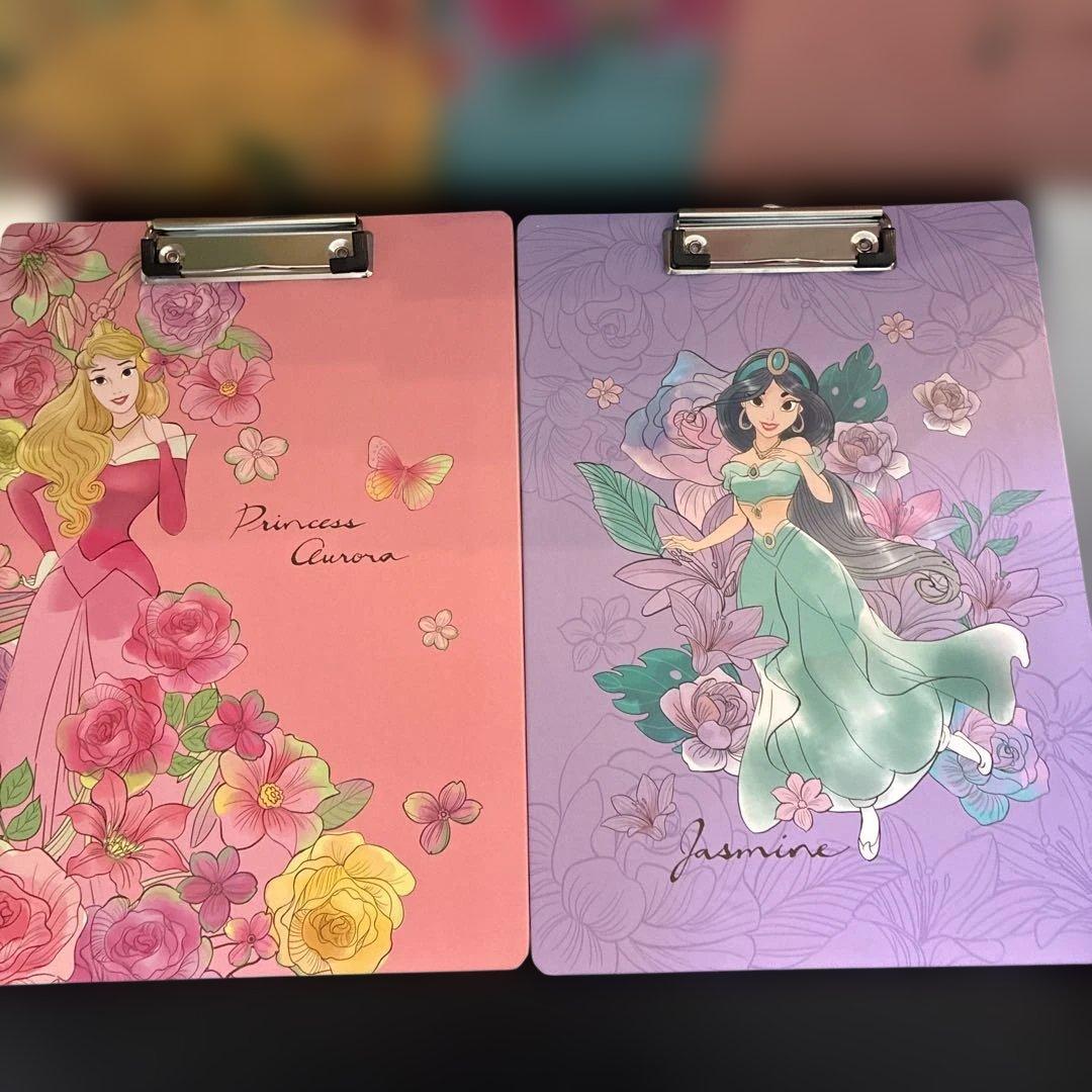 右下！ディズニープリンセス　クリップボード 6点セット