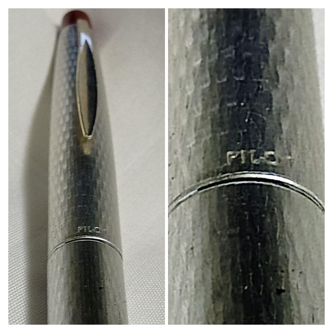 【希少】パイロット 万年筆 14K 585 網目 シルバー×レッド 逸品 14金