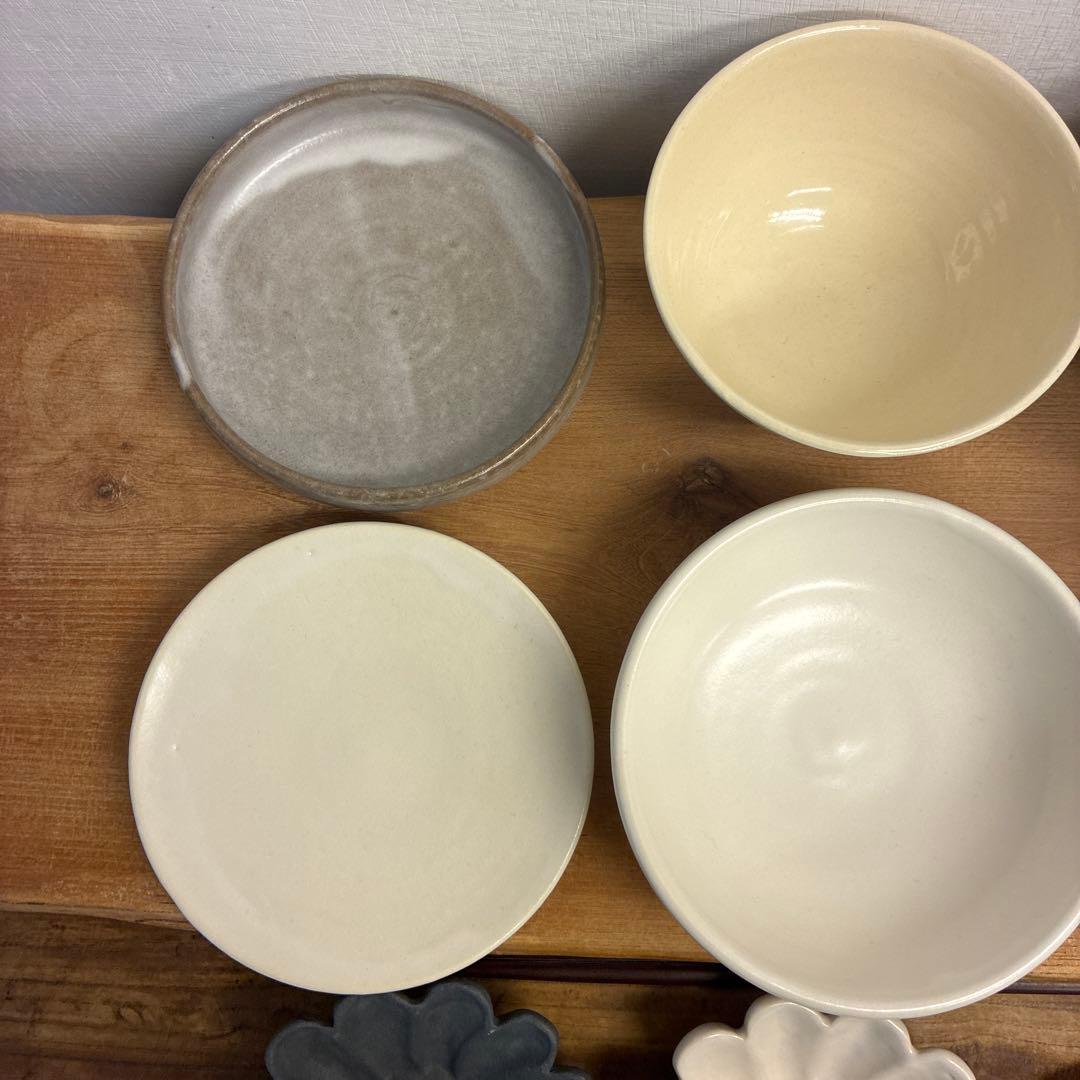 みかん新品　陶器　陶芸作家　豆皿12個 425