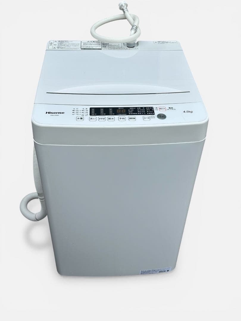 ハイセンス 洗濯機 4.5kg HW-K45E 2024年製 美品 ホワイト