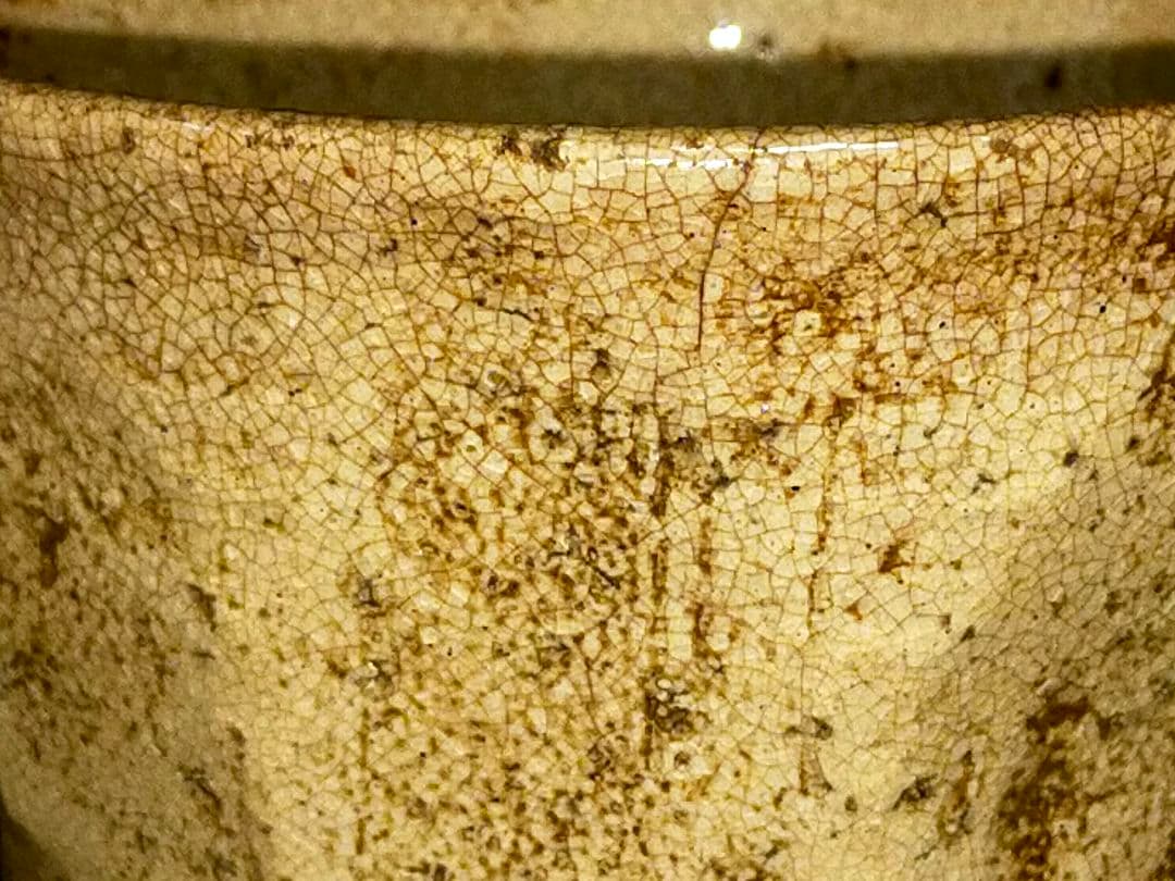 ♥値下げ！♥古萩　茶碗　ニュウ　窯ギレ　あり　仕覆　木箱付き　茶道具　骨董　古玩