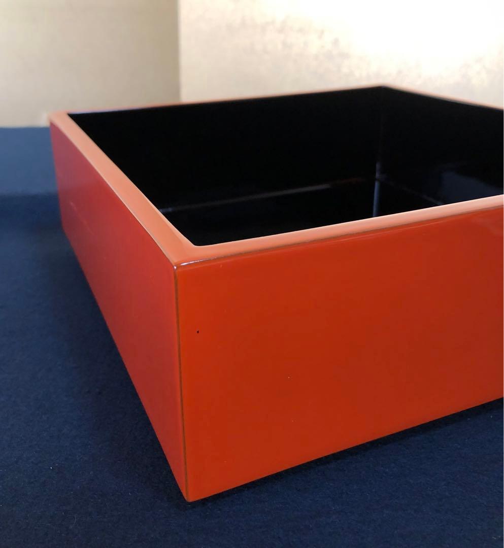 《R》朱塗 二段重 重箱 木製漆器 元箱　260312A1
