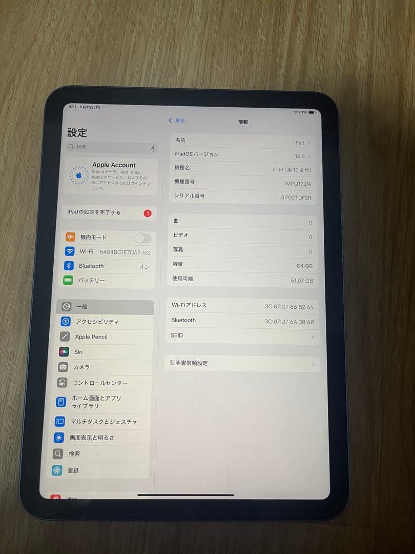 iPad第10世代64GB超美品