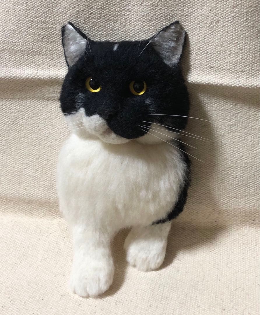 羊毛フェルト　オーダー　猫　顔＋上半身半立体