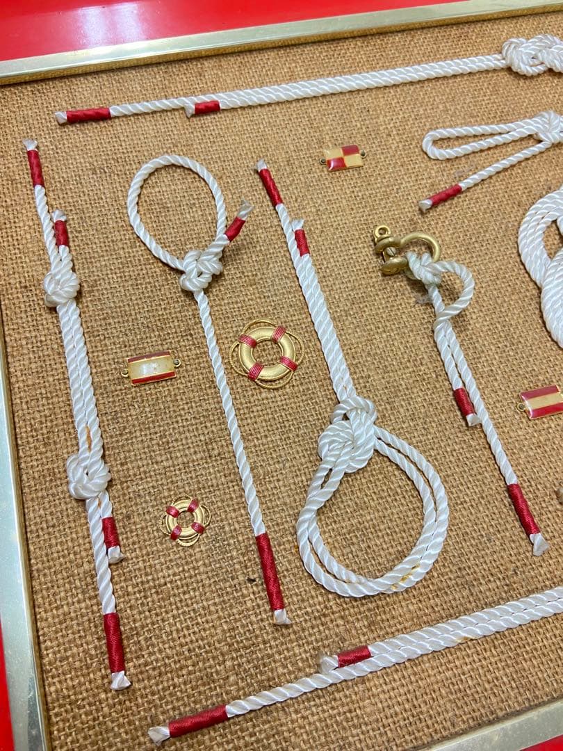 ノッティングボード　アンティーク　ロープノット額オブジェ　ヨット　インテリア