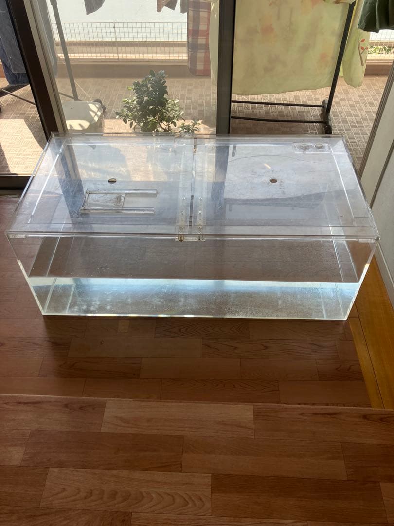 アクリル水槽W1200×D600×H450厚８㎜底面６㎜ジャンク