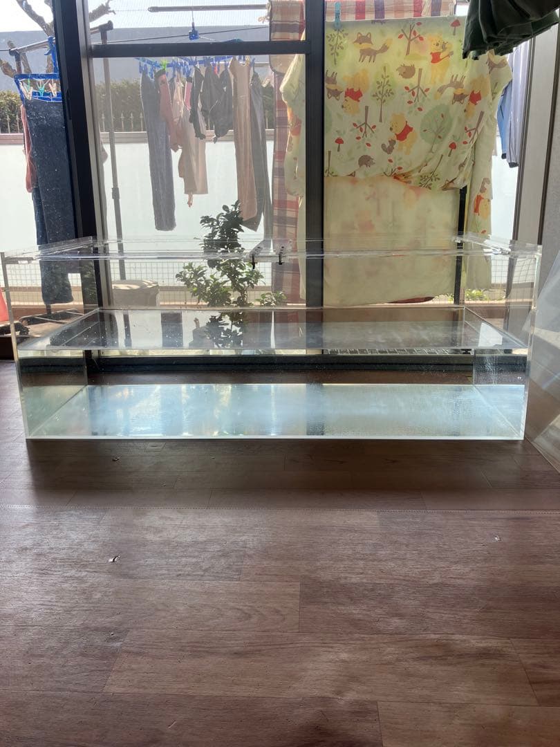 アクリル水槽W1200×D600×H450厚８㎜底面６㎜ジャンク