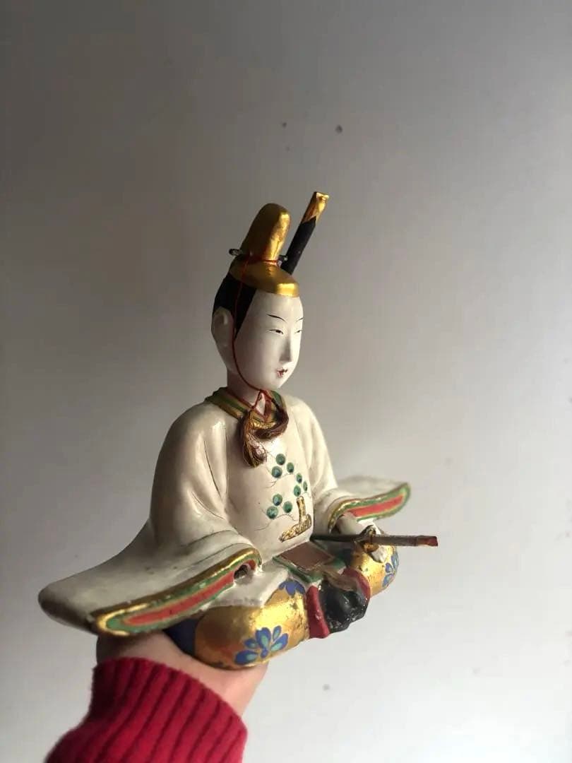 930 骨董 アンティーク 郷土玩具 天神人形 ② 白天神 菅原道真 明治 大正