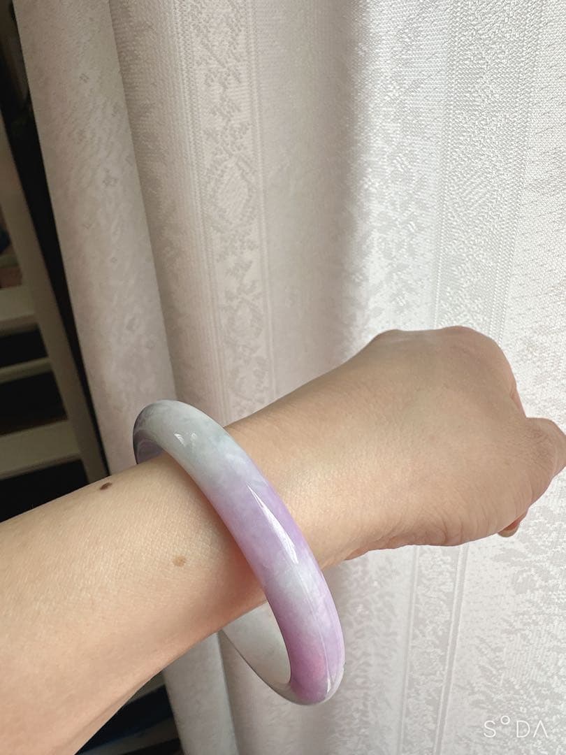 翡翠 白紫 バングル