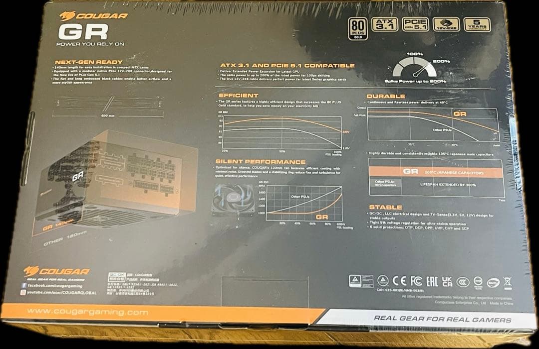 ［新品未開封］COUGAR GR 850W ATX 3.1 850W電源ユニット