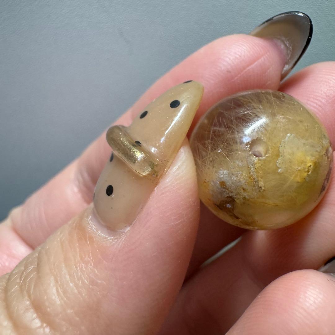 セール　一点もの　天然石　粒　サゲニティッククォーツ　ガーデンクォーツ　フラワー