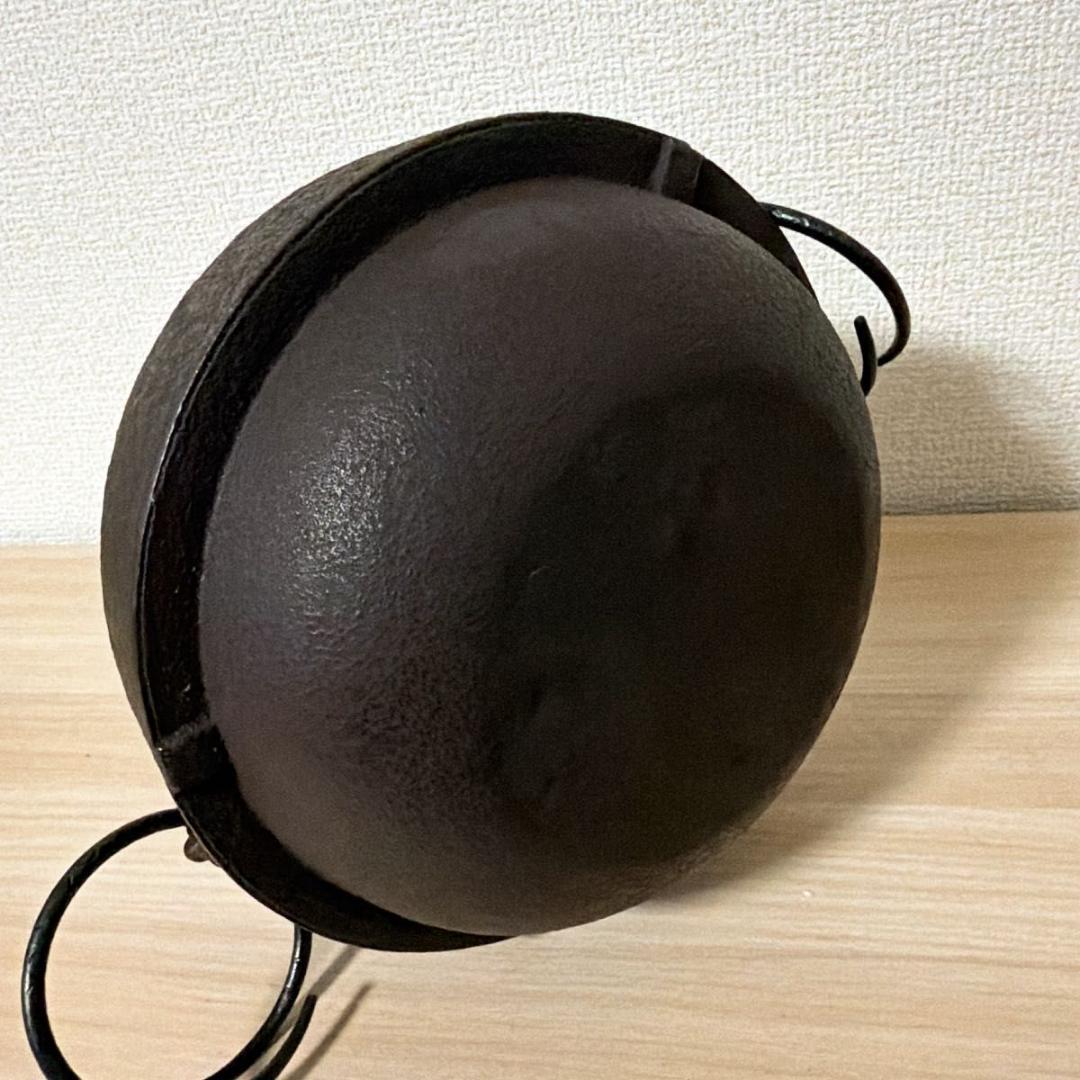 【龍敏堂造】風炉釜 荒肌鬼面 No.7 電熱器一体型 茶道具 敷板・元箱付