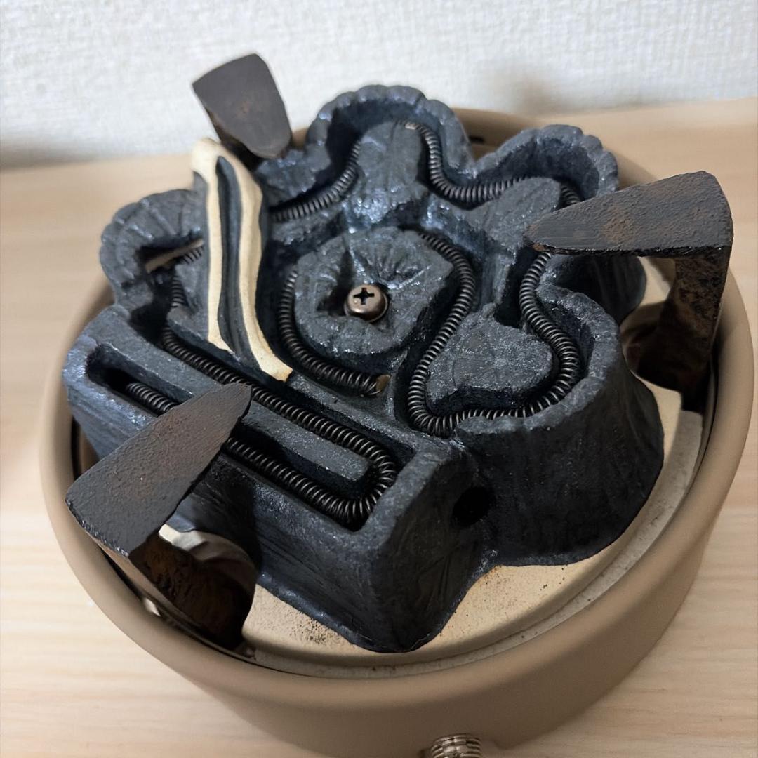 【龍敏堂造】風炉釜 荒肌鬼面 No.7 電熱器一体型 茶道具 敷板・元箱付