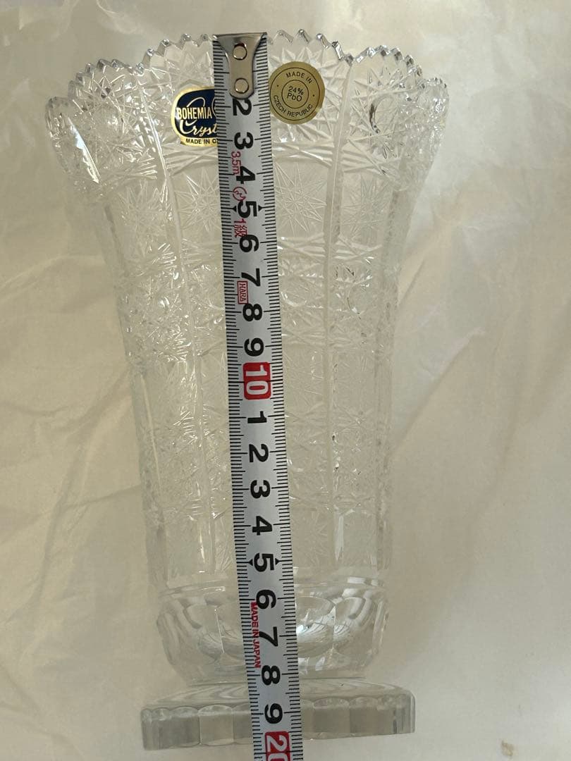 BOHEMIA CRYSTAL 花瓶 24%PbO チェコ製 未使用