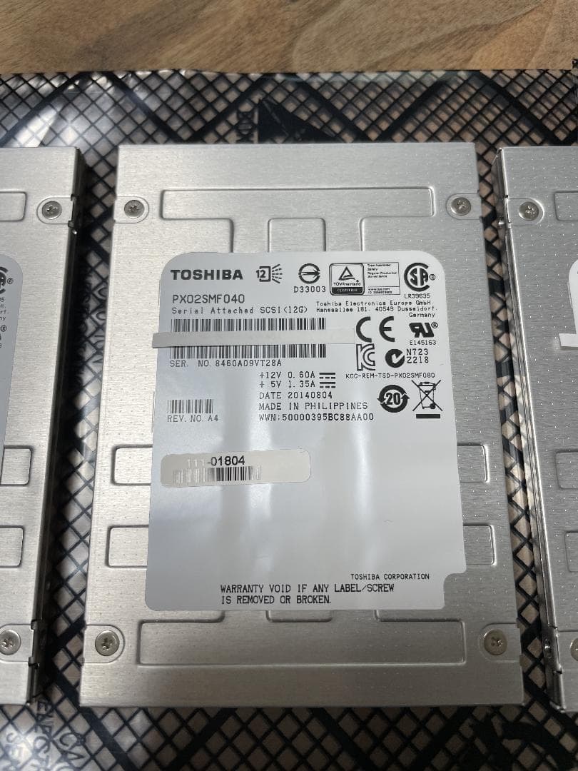 PX02SMF040 Toshiba製 400GB SSD x5枚