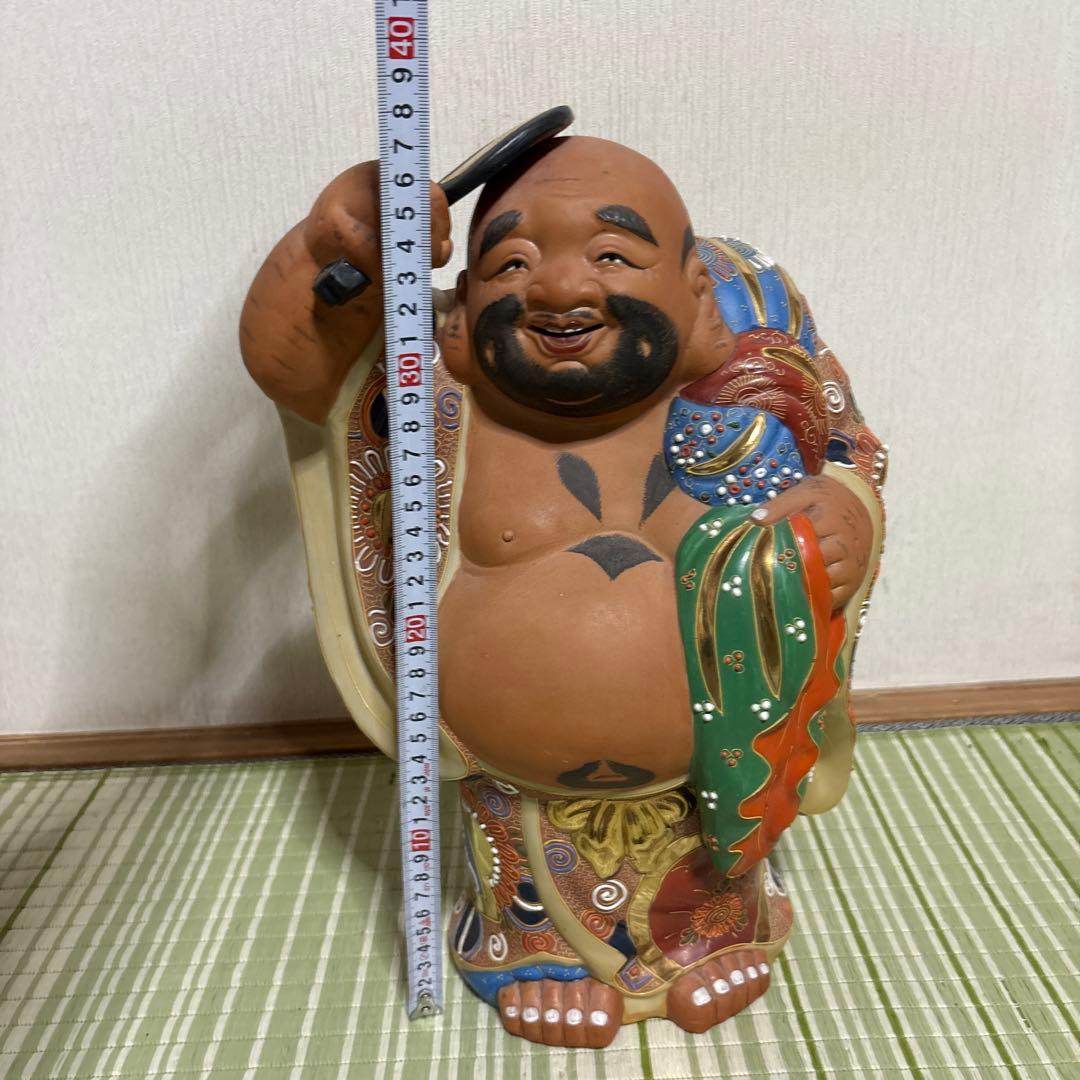 九谷焼　布袋様　七福神　置物　焼き物　骨董品　工芸品　神様　昭和　38cm