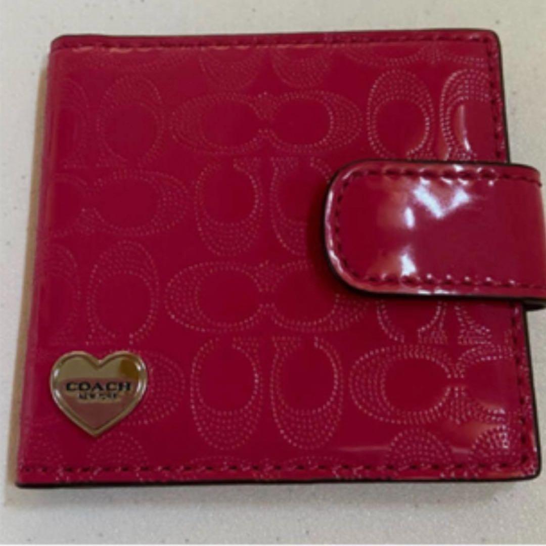 ★coach★コーチ 二つ折り ハート 鏡 ミラー ハート ピンク 海外 限定