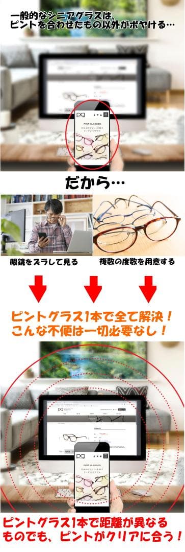 【未使用】視力補正用眼鏡 ピントグラス PG-218-TO べっこう