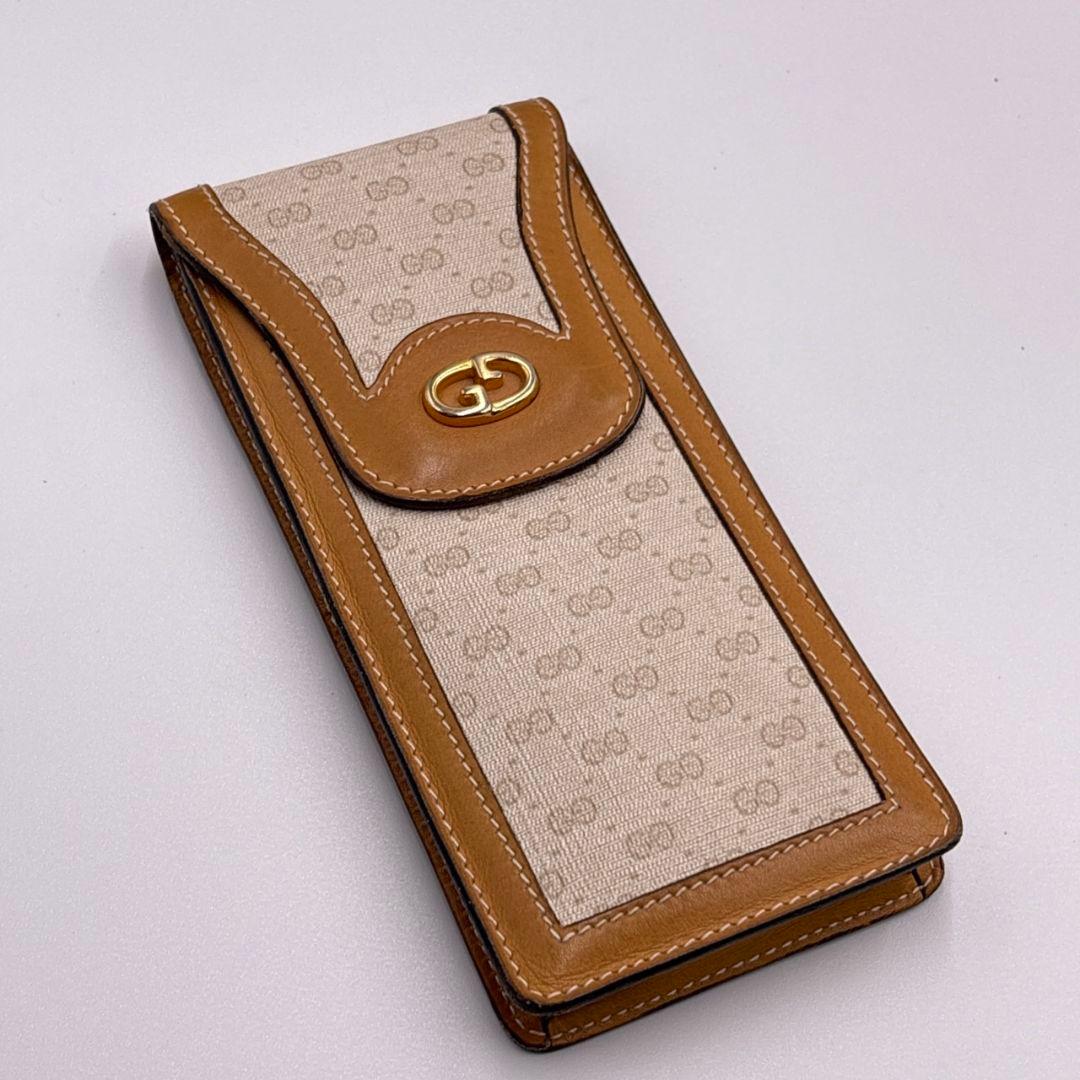 GUCCI グッチ 眼鏡ケース マイクログッチ ブラウン 　ヴィンテージ