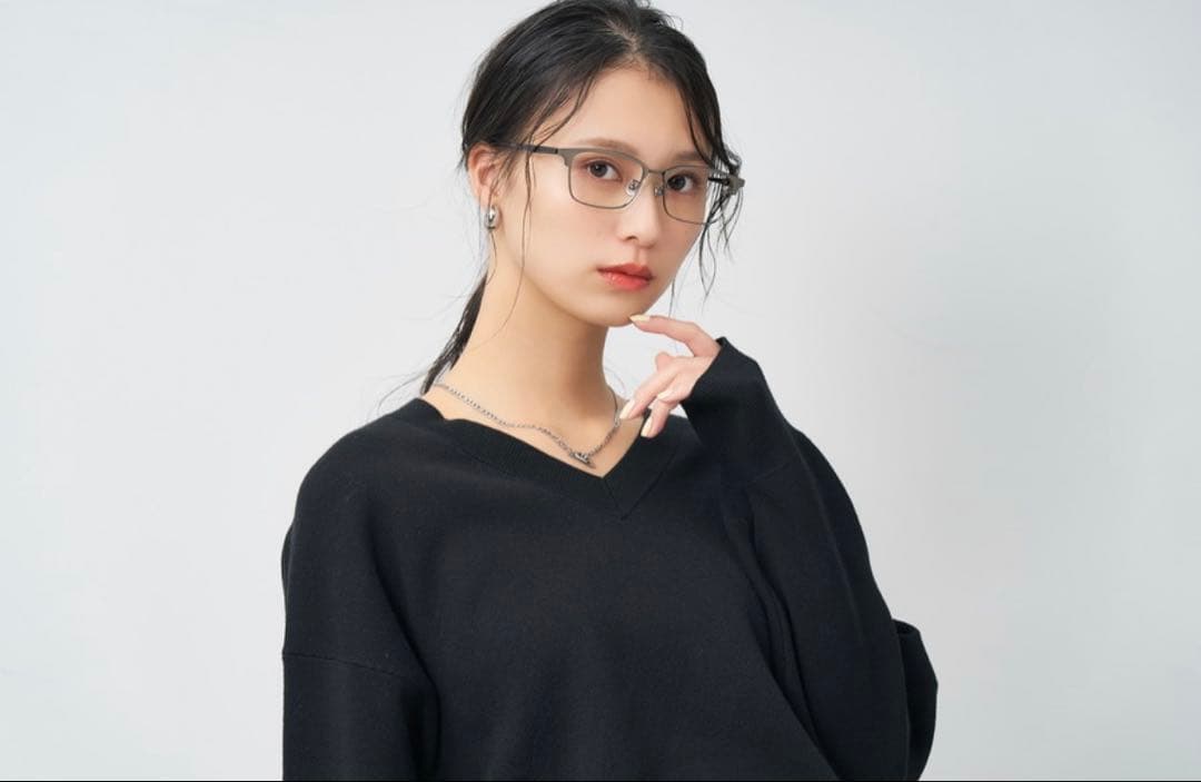 Zoff チタン製スクエアフレームメガネ(度あり)
