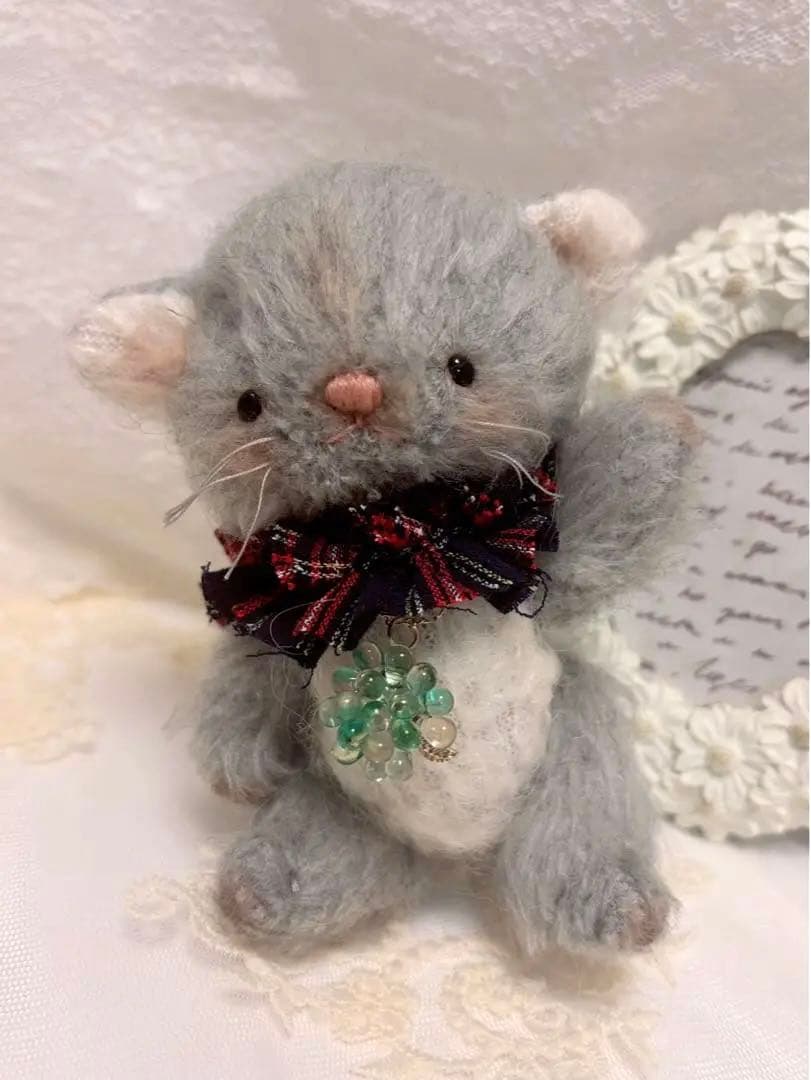 ハンドメイドぬいぐるみ　 ⁂グレーテディキャット ⁂こねこちゃん
