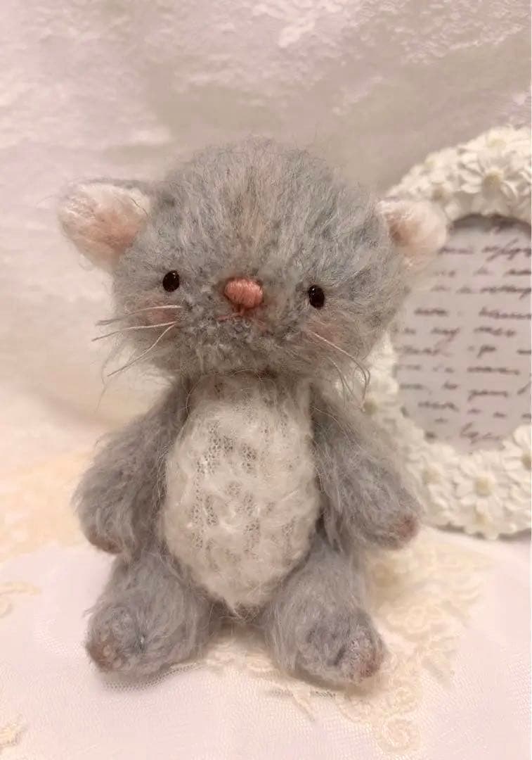 ハンドメイドぬいぐるみ　 ⁂グレーテディキャット ⁂こねこちゃん