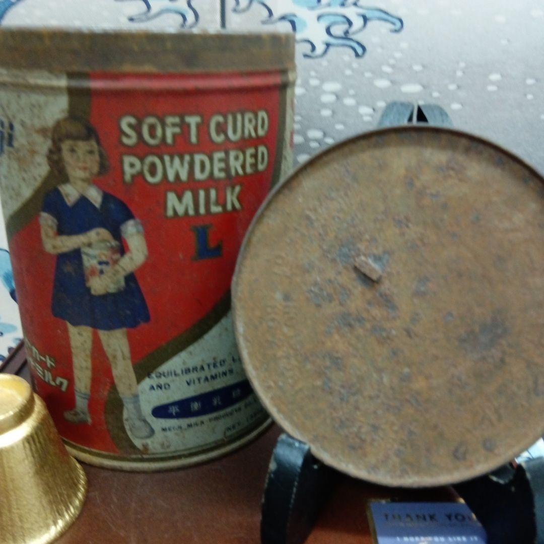 １９５４年製（昭和２９）稀少レア昭和レトロ明治乳業ソフトカードコナミルクブリキ缶