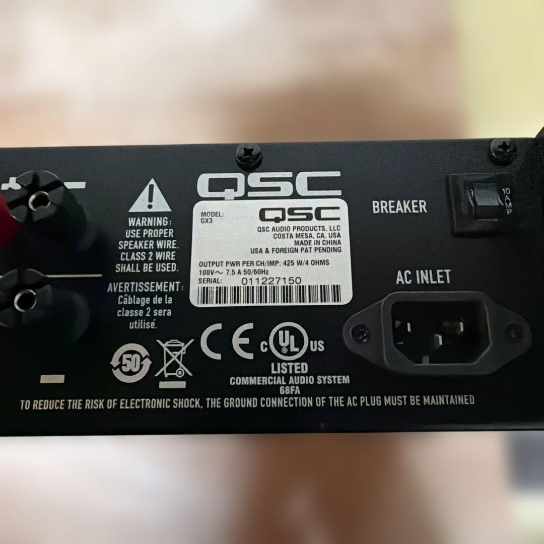 QSC GX3 パワーアンプ　動作確認済み