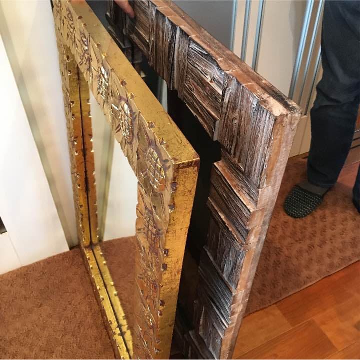 バリ 家具 鏡 ミラー 2ケセット