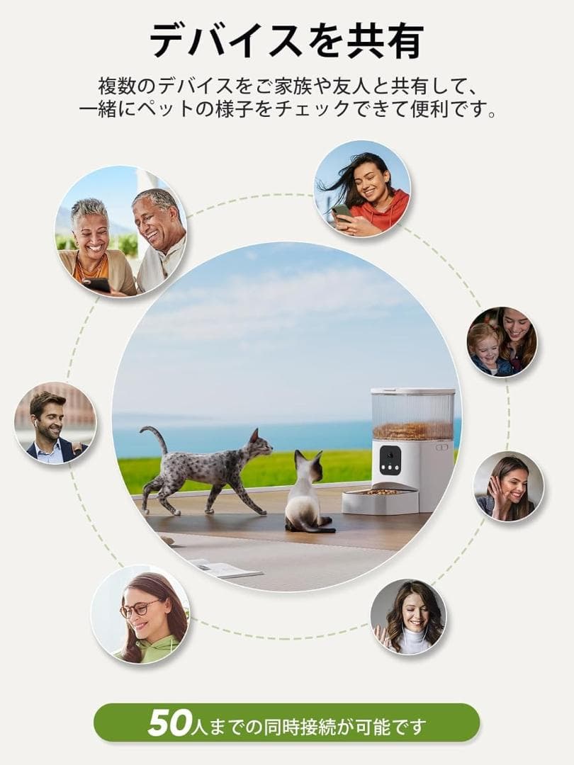 カメラ付き自動給餌器 ホワイト