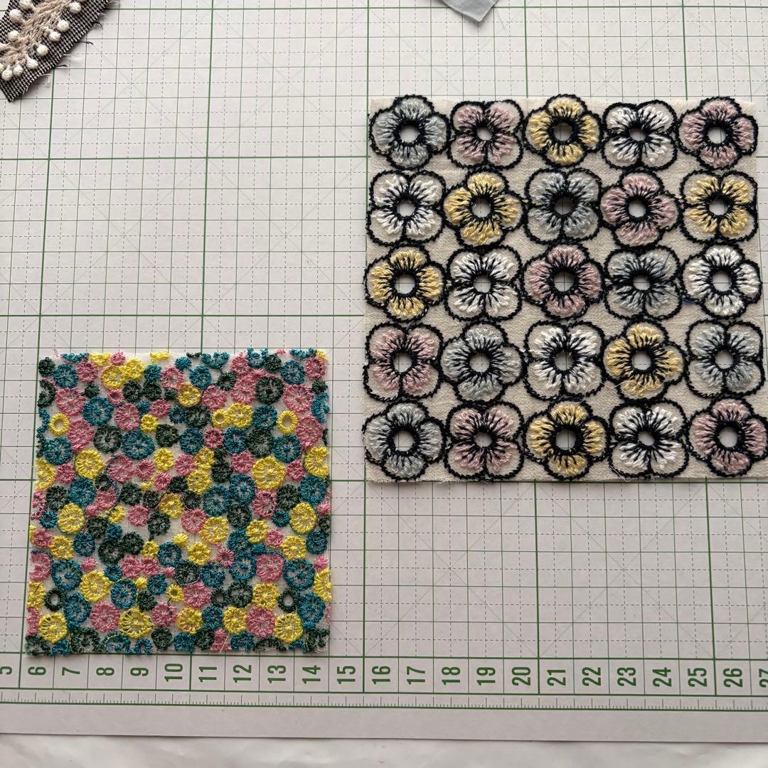 ミナペルホネン *刺繍生地.希少ハギレ7枚.