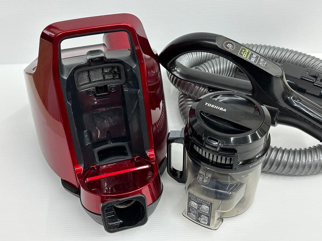 中古　掃除機　本体　東芝 VC-CF31 サイクロン 赤　ダスト　ホースセット