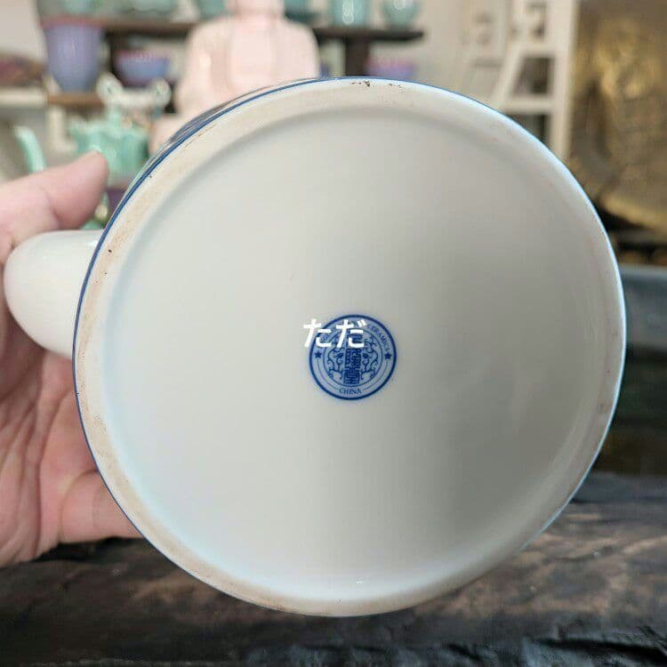 中国茶器 青花龍鳳大提梁壺 煎茶器 茶壺 新品未使用